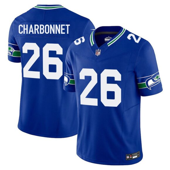 Mens or Youths Choose Zach Charbonnet Royal Blue Stitched Jersey Vapor